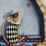 One Cool Cat..., painted by renowned UK fantasy artist Ann Richmond, is a stunning and captivating piece of fantasy art featuring a ginger cat surrounded by mischievous Harlequin mice as they attempt to steal the key to the cheese store. Part of the Otherwurlde Collection—and created in collaboration with writer Gary Hyland—the piece transports viewers into a magical realm where armoured animals and evocative narratives come to life. Offered as affordable art with story, collectors can choose between the original artwork and an exclusive range of fine-art prints. Discover the enchantment at Otherwurlde.com.