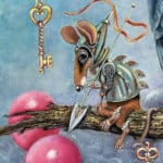 Keeper of the Keys, painted by renowned UK fantasy artist Ann Richmond, is a striking piece of fantasy art showcasing a proud Toucan and his Mouse companion. Part of the Otherwurlde Collection—and created in collaboration with writer Gary Hyland—the piece transports viewers into a magical realm where armoured animals and evocative narratives come to life. Offered as affordable art with story, collectors can choose between the original artwork and an exclusive range of fine-art prints. Discover the enchantment at Otherwurlde.com.