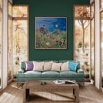 Golden Delicious, painted by renowned UK fantasy artist Ann Richmond, is a mysterious and endearing piece of fantasy art featuring a wisdom-seeking donkey in the company of a pack of painted wolves (wild dogs). Part of the Otherwurlde Collection—and created in collaboration with writer Gary Hyland—the piece transports viewers into a magical realm where armoured animals and evocative narratives come to life. Offered as affordable art with story, collectors can choose between the original artwork and an exclusive range of fine-art prints. Discover the enchantment at Otherwurlde.com.