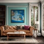 A Bigger Fish, painted by renowned UK fantasy artist Ann Richmond, is a whimsical and inspirational piece of fantasy art featuring a kingfisher and his pet stickleback as they contemplate the arrival of a humble blue-tit with its enormous carp! Part of the Otherwurlde Collection—and created in collaboration with writer Gary Hyland—the piece transports viewers into a magical realm where armoured animals and evocative narratives come to life. Offered as affordable art with story, collectors can choose between the original artwork and an exclusive range of fine-art prints. Discover the enchantment at Otherwurlde.com.