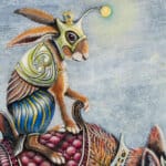 The Pilgrims, painted by renowned UK fantasy artist Ann Richmond, is a striking piece of fantasy art showcasing a Red Fox, Toucan & Hare as they walk through deep snow. Part of the Otherwurlde Collection—and created in collaboration with writer Gary Hyland—the piece transports viewers into a magical realm where armoured animals and evocative narratives come to life. Offered as affordable art with story, collectors can choose between the original artwork and an exclusive range of fine-art prints. Discover the enchantment at Otherwurlde.com.