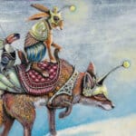 The Pilgrims, painted by renowned UK fantasy artist Ann Richmond, is a striking piece of fantasy art showcasing a Red Fox, Toucan & Hare as they walk through deep snow. Part of the Otherwurlde Collection—and created in collaboration with writer Gary Hyland—the piece transports viewers into a magical realm where armoured animals and evocative narratives come to life. Offered as affordable art with story, collectors can choose between the original artwork and an exclusive range of fine-art prints. Discover the enchantment at Otherwurlde.com.