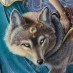 The Promise of Spring..., painted by renowned UK fantasy artist Ann Richmond, is a stunning and evocative piece of fantasy art featuring a mystical dryad and a company of wolves, as they walk from winter into spring. Part of the Otherwurlde Collection—and created in collaboration with writer Gary Hyland—the piece transports viewers into a magical realm where armoured animals and evocative narratives come to life. Offered as affordable art with story, collectors can choose between the original artwork and an exclusive range of fine-art prints. Discover the enchantment at Otherwurlde.com.