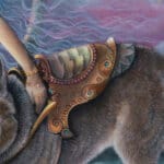 The Promise of Spring..., painted by renowned UK fantasy artist Ann Richmond, is a stunning and evocative piece of fantasy art featuring a mystical dryad and a company of wolves, as they walk from winter into spring. Part of the Otherwurlde Collection—and created in collaboration with writer Gary Hyland—the piece transports viewers into a magical realm where armoured animals and evocative narratives come to life. Offered as affordable art with story, collectors can choose between the original artwork and an exclusive range of fine-art prints. Discover the enchantment at Otherwurlde.com.