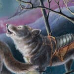 The Promise of Spring..., painted by renowned UK fantasy artist Ann Richmond, is a stunning and evocative piece of fantasy art featuring a mystical dryad and a company of wolves, as they walk from winter into spring. Part of the Otherwurlde Collection—and created in collaboration with writer Gary Hyland—the piece transports viewers into a magical realm where armoured animals and evocative narratives come to life. Offered as affordable art with story, collectors can choose between the original artwork and an exclusive range of fine-art prints. Discover the enchantment at Otherwurlde.com.