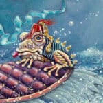 Paddle Steamer, painted by renowned UK fantasy artist Ann Richmond, is a striking piece of fantasy art showcasing a Mallard Duck & Toad as they cross a stormy channel. Part of the Otherwurlde Collection—and created in collaboration with writer Gary Hyland—the piece transports viewers into a magical realm where armoured animals and evocative narratives come to life. Offered as affordable art with story, collectors can choose between the original artwork and an exclusive range of fine-art prints. Discover the enchantment at Otherwurlde.com.