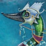 Paddle Steamer, painted by renowned UK fantasy artist Ann Richmond, is a striking piece of fantasy art showcasing a Mallard Duck & Toad as they cross a stormy channel. Part of the Otherwurlde Collection—and created in collaboration with writer Gary Hyland—the piece transports viewers into a magical realm where armoured animals and evocative narratives come to life. Offered as affordable art with story, collectors can choose between the original artwork and an exclusive range of fine-art prints. Discover the enchantment at Otherwurlde.com.