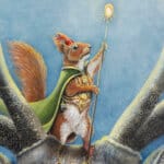 The Healer's Gift..., painted by renowned UK fantasy artist Ann Richmond, is a stunning and evocative piece of fantasy art featuring a mystical white deer stag and his squirrel shaman as they approach a wooded glade. Part of the Otherwurlde Collection—and created in collaboration with writer Gary Hyland—the piece transports viewers into a magical realm where armoured animals and evocative narratives come to life. Offered as affordable art with story, collectors can choose between the original artwork and an exclusive range of fine-art prints. Discover the enchantment at Otherwurlde.com.