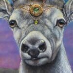 The Healer's Gift..., painted by renowned UK fantasy artist Ann Richmond, is a stunning and evocative piece of fantasy art featuring a mystical white deer stag and his squirrel shaman as they approach a wooded glade. Part of the Otherwurlde Collection—and created in collaboration with writer Gary Hyland—the piece transports viewers into a magical realm where armoured animals and evocative narratives come to life. Offered as affordable art with story, collectors can choose between the original artwork and an exclusive range of fine-art prints. Discover the enchantment at Otherwurlde.com.