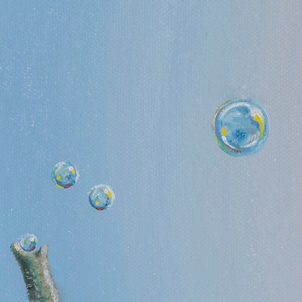 Follow the Leader? by Ann Richmond - A Painting of an Indian Elephant, swimming towards shore, whilst followed by a mixed shoal of tropical fish. Painted in the artist's unique style... Framing available. This artwork emerges from the Otherwurlde: our fantastical realm of armoured animals, where every image invites the viewer to uncover its hidden story & deeper meaning. Explore both Original Artworks & Fine-Art Prints at Otherwurlde.com.