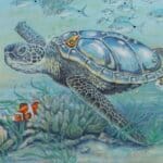 Follow the Leader?, painted by renowned UK fantasy artist Ann Richmond, is a provocative and stunning piece of fantasy art featuring a happy Indian elephant swimming towards shore whilst followed by a mixed shoal of tropical fish. Part of the Otherwurlde Collection—and created in collaboration with writer Gary Hyland—the piece transports viewers into a magical realm where armoured animals and evocative narratives come to life. Offered as affordable art with story, collectors can choose between the original artwork and an exclusive range of fine-art prints. Discover the enchantment at Otherwurlde.com.