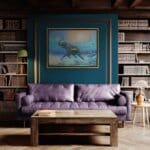 Follow the Leader?, painted by renowned UK fantasy artist Ann Richmond, is a provocative and stunning piece of fantasy art featuring a happy Indian elephant swimming towards shore whilst followed by a mixed shoal of tropical fish. Part of the Otherwurlde Collection—and created in collaboration with writer Gary Hyland—the piece transports viewers into a magical realm where armoured animals and evocative narratives come to life. Offered as affordable art with story, collectors can choose between the original artwork and an exclusive range of fine-art prints. Discover the enchantment at Otherwurlde.com.