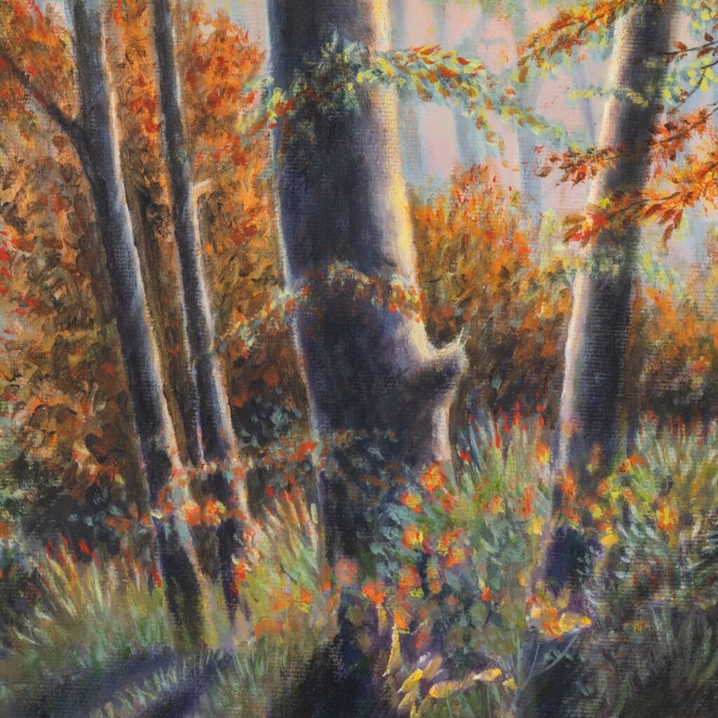 Pilgrim's Gather... painted by renowned UK fantasy artist Ann Richmond, is set in a rich, Autumnal woodland and introduces three companions on a journey of perseverance and spiritual awakening. Part of the Otherwurlde Collection, this artwork invites viewers into a fabled realm of armoured animals and hidden tales. Discover both the original work and fine-art prints of this enchanting piece at Otherwurlde.com.