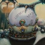 Ravensong… painted by UK fantasy artist Ann Richmond, presents a striking raven at rest within the scribing hall of the Otherwurlde. Usually intent on engraving guidance upon the legendary Pearls of Wisdom, here it pauses—head cocked, beak poised—as though weighing what the next rune should reveal. A golden shaft of light illuminates the shelves and urns around it, symbols of the knowledge entrusted to this enigmatic guardian. The painting reflects an old truth: a bird does not sing because it has an answer, but because it has a song. In this moment of stillness, the raven’s presence suggests that wisdom lies not in final answers, but in the ongoing song itself—the search, the patience, the story unfolding. Part of the Otherwurlde Collection—created in collaboration with writer Gary Hyland—Ravensong invites collectors into a world where armoured animals and hidden narratives converge. Available as the original artwork and in a limited range of fine-art prints. Discover more at Otherwurlde.com.