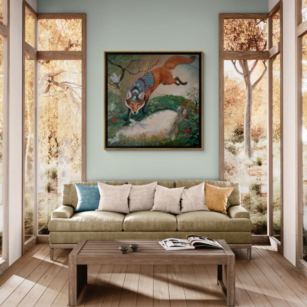 Prime Time... by Ann Richmond, follows a young fox as it encounters newly emerged dragonflies — a fleeting, magical moment that quietly explores time, transformation, and the idea that life is not measured by length, but by intensity. Part of the Otherwurlde Collection—created in collaboration with writer Gary Hyland—Ravensong invites collectors into a world where armoured animals and hidden narratives converge. Available as the original artwork and in a limited range of fine-art prints. Discover more at Otherwurlde.com.