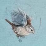 'Harey Landing!', features a little Wren, as it comes in for a landing on what looks to be a suitable perch... We're left wondering at the chaos that will soon ensue! 'Harey Landing!' is the third artwork in this collection by renowned UK wildlife artist Ann Richmond to feature a hare. The piece comes alive with vibrant brush strokes over a richly textured canvas, capturing the delicate interplay of nature in a moment of quiet wonder. Each piece in The Wylde Ones is rendered in Richmond’s fresh, energetic, and gestural new style—a deliberate departure from her works in The Otherwurlde Collection. The backgrounds are carefully matched to hues from a heritage palette we affectionately call “Barrow & Fall”; complementing these striking and distinctive portrayals of British wildlife. Discover the original works and fine-art prints at Otherwurlde.com.