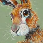 'Harebell...' features a vigilant Hare, who has suddenly heard the 'BUZZ!' of a bumblebee, but can't place the source: all he can see is the distinctive trumpet of a Morning Glory flower... Can YOU spot it? Painted by renowned UK wildlife artist Ann Richmond, the artwork comes alive with vibrant brush strokes over a richly textured canvas, capturing the delicate interplay of nature in a moment of quiet wonder. Each piece in The Wylde Ones is rendered in Richmond’s fresh, energetic, and gestural new style—a deliberate departure from her works in The Otherwurlde Collection. The backgrounds are carefully matched to hues from a heritage palette we affectionately call “Barrow & Fall”; complementing these striking and distinctive portrayals of British wildlife. Discover the original works and fine-art prints at Otherwurlde.com.