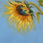 'Sunny Side Up!' This beautiful painting celebrates the noble fox at his best, as he stares awestruck at a glowing sunflower in all its glory. While it's true that you should 'never stare at the sun', we'd make an exception for this one! Painted by renowned UK wildlife artist Ann Richmond, the artwork comes alive with vibrant brush strokes over a richly textured canvas, capturing the delicate interplay of nature in a moment of quiet wonder. Each piece in The Wylde Ones is rendered in Richmond’s fresh, energetic, and gestural new style—a deliberate departure from her works in The Otherwurlde Collection. The backgrounds are carefully matched to hues from a heritage palette we affectionately call “Barrow & Fall”; complementing these striking and distinctive portrayals of British wildlife. Discover the original works and fine-art prints at Otherwurlde.com.