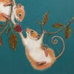 'The Great Divide...' is a loose sequel to the earlier piece 'Three Thieves!'. Our trio of berry-snatching field mice have now reached the enticing berry that's been just out of reach to this point... Now comes the REALLY hard part: dividing up the spoils! Painted by renowned UK wildlife artist Ann Richmond, the artwork comes alive with vibrant brush strokes over a richly textured canvas, capturing the delicate interplay of nature in a moment of quiet wonder. Each piece in The Wylde Ones is rendered in Richmond’s fresh, energetic, and gestural new style—a deliberate departure from her works in The Otherwurlde Collection. The backgrounds are carefully matched to hues from a heritage palette we affectionately call “Barrow & Fall”; complementing these striking and distinctive portrayals of British wildlife. Discover the original works and fine-art prints at Otherwurlde.com.