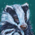 'Flutterby…' captures a tender woodland moment as two young badger cubs nestle into their mother’s warm embrace. Wide-eyed with curiosity, they watch an ethereal Chalk Blue butterfly drift past, while their mother offers the calm assurance that all is well in their little world. A scene full of mischief, warmth, and woodland charm Painted by renowned UK wildlife artist Ann Richmond, the artwork comes alive with vibrant brush strokes over a richly textured canvas, capturing the delicate interplay of nature in a moment of quiet wonder. Each piece in The Wylde Ones is rendered in Richmond’s fresh, energetic, and gestural new style—a deliberate departure from her works in The Otherwurlde Collection. The backgrounds are carefully matched to hues from a heritage palette we affectionately call “Barrow & Fall”; complementing these striking and distinctive portrayals of British wildlife. Discover the original works and fine-art prints at Otherwurlde.com.