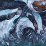 'Flutterby…' captures a tender woodland moment as two young badger cubs nestle into their mother’s warm embrace. Wide-eyed with curiosity, they watch an ethereal Chalk Blue butterfly drift past, while their mother offers the calm assurance that all is well in their little world. A scene full of mischief, warmth, and woodland charm Painted by renowned UK wildlife artist Ann Richmond, the artwork comes alive with vibrant brush strokes over a richly textured canvas, capturing the delicate interplay of nature in a moment of quiet wonder. Each piece in The Wylde Ones is rendered in Richmond’s fresh, energetic, and gestural new style—a deliberate departure from her works in The Otherwurlde Collection. The backgrounds are carefully matched to hues from a heritage palette we affectionately call “Barrow & Fall”; complementing these striking and distinctive portrayals of British wildlife. Discover the original works and fine-art prints at Otherwurlde.com.