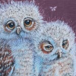 'Out on a Limb…' captures a tender moment as two tawny owl chicks perch together on a moonlit branch. Clouds drift lazily across the night sky while delicate moths dance in the glow — a gentle, pastoral scene full of quiet courage and countryside charm. Painted by renowned UK wildlife artist Ann Richmond, the artwork comes alive with vibrant brush strokes over a richly textured canvas, capturing the delicate interplay of nature in a moment of quiet wonder. Each piece in The Wylde Ones is rendered in Richmond’s fresh, energetic, and gestural new style—a deliberate departure from her works in The Otherwurlde Collection. The backgrounds are carefully matched to hues from a heritage palette we affectionately call “Barrow & Fall”; complementing these striking and distinctive portrayals of British wildlife. Discover the original works and fine-art prints at Otherwurlde.com.