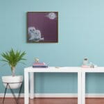 'Out on a Limb…' captures a tender moment as two tawny owl chicks perch together on a moonlit branch. Clouds drift lazily across the night sky while delicate moths dance in the glow — a gentle, pastoral scene full of quiet courage and countryside charm. Painted by renowned UK wildlife artist Ann Richmond, the artwork comes alive with vibrant brush strokes over a richly textured canvas, capturing the delicate interplay of nature in a moment of quiet wonder. Each piece in The Wylde Ones is rendered in Richmond’s fresh, energetic, and gestural new style—a deliberate departure from her works in The Otherwurlde Collection. The backgrounds are carefully matched to hues from a heritage palette we affectionately call “Barrow & Fall”; complementing these striking and distinctive portrayals of British wildlife. Discover the original works and fine-art prints at Otherwurlde.com.