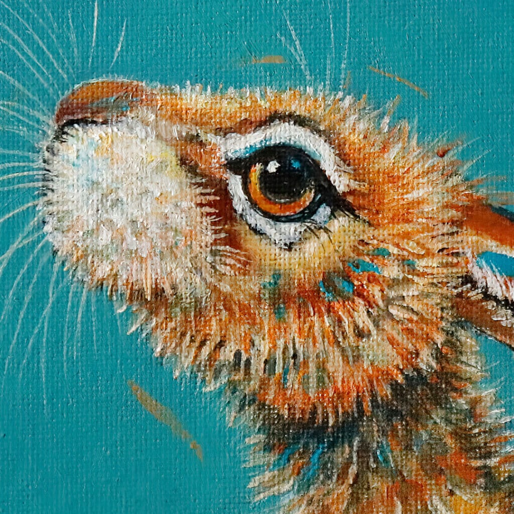 “Moongazing…” captures a quietly evocative moment as a hare stretches its neck, transfixed by the glow of a full moon. A pale moth drifts past its nose, unnoticed, as the hardy creature remains utterly absorbed in the mystery of the night sky. Painted by renowned UK wildlife artist Ann Richmond, the artwork comes alive with vibrant brush strokes over a richly textured canvas, capturing the delicate interplay of nature in a moment of quiet wonder. Each piece in The Wylde Ones is rendered in Richmond’s fresh, energetic, and gestural new style—a deliberate departure from her works in The Otherwurlde Collection. The backgrounds are carefully matched to hues from a heritage palette we affectionately call “Barrow & Fall”; complementing these striking and distinctive portrayals of British wildlife. Discover the original works and fine-art prints at Otherwurlde.com.