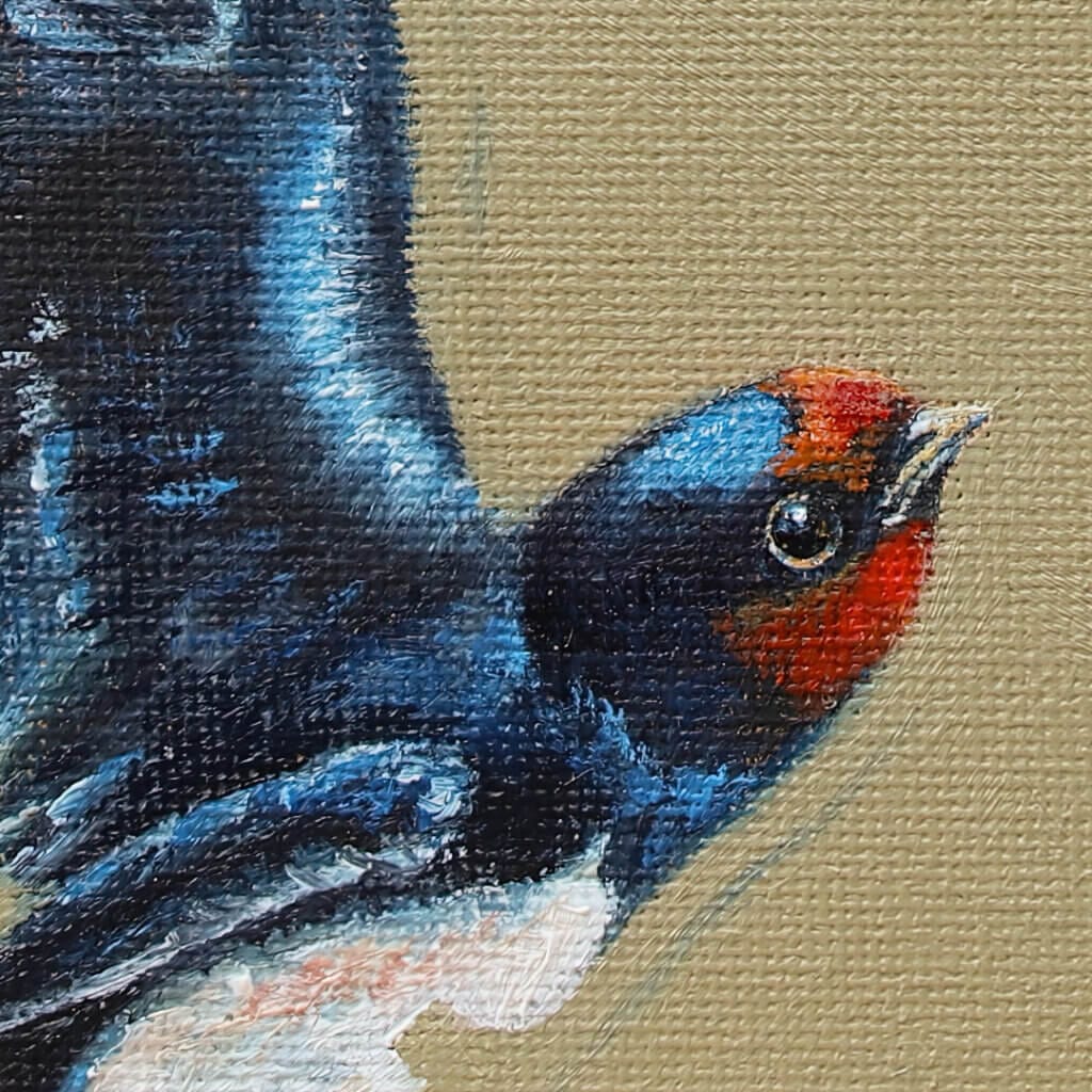 "Homeward Bound..." painted by renowned UK wildlife artist Ann Richmond, is an inspiring portrait featuring a pair of House Martins as they reunite after a long flight! The piece comes alive with vibrant brush strokes over a richly textured canvas, capturing the delicate interplay of nature in a moment of quiet wonder. Each piece in The Wylde Ones is rendered in Richmond’s fresh, energetic, and gestural new style—a deliberate departure from her works in The Otherwurlde Collection. The backgrounds are carefully matched to hues from a heritage palette we affectionately call “Barrow & Fall”; complementing these striking and distinctive portrayals of British wildlife. Discover the original works and fine-art prints at Otherwurlde.com.