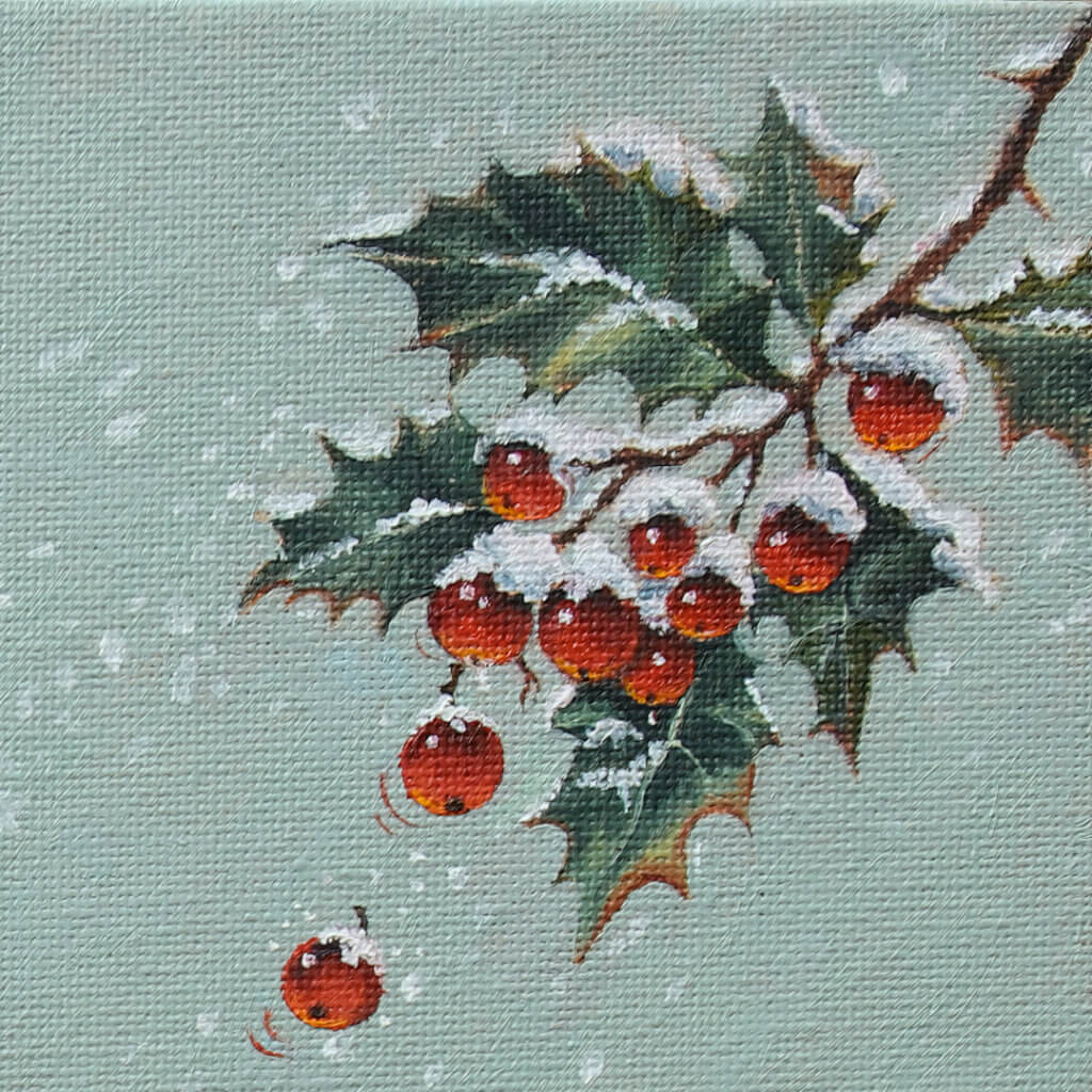 "A Berry Good Day!" painted by renowned UK wildlife artist Ann Richmond, is an inspiring portrait featuring a red squirrel as it notices a tempting red holly berry as it falls from a nearby sprig! The piece comes alive with vibrant brush strokes over a richly textured canvas, capturing the delicate interplay of nature in a moment of quiet wonder. Each piece in The Wylde Ones is rendered in Richmond’s fresh, energetic, and gestural new style—a deliberate departure from her works in The Otherwurlde Collection. The backgrounds are carefully matched to hues from a heritage palette we affectionately call “Barrow & Fall”; complementing these striking and distinctive portrayals of British wildlife. Discover the original works and fine-art prints at Otherwurlde.com.