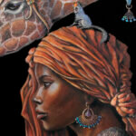 “Enlightenment II” revisits a beloved Otherwurlde scene through an African lens. A young Dryad holds out her hand to receive the wisdom of a bee, watched by creatures familiar from the African bush. Her pose precisely echoes that of the original painting, while the glowing bubble — and the tiny African bee within — becomes the enduring link between the two works: different worlds, united by the same quiet moment of wonder. Discover original paintings and collectable Fine-Art prints of “Enlightenment II” and other works from the collection, in a range of sizes at Otherwurlde.com.