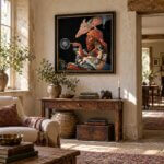 “Enlightenment II” revisits a beloved Otherwurlde scene through an African lens. A young Dryad holds out her hand to receive the wisdom of a bee, watched by creatures familiar from the African bush. Her pose precisely echoes that of the original painting, while the glowing bubble — and the tiny African bee within — becomes the enduring link between the two works: different worlds, united by the same quiet moment of wonder. Discover original paintings and collectable Fine-Art prints of “Enlightenment II” and other works from the collection, in a range of sizes at Otherwurlde.com.